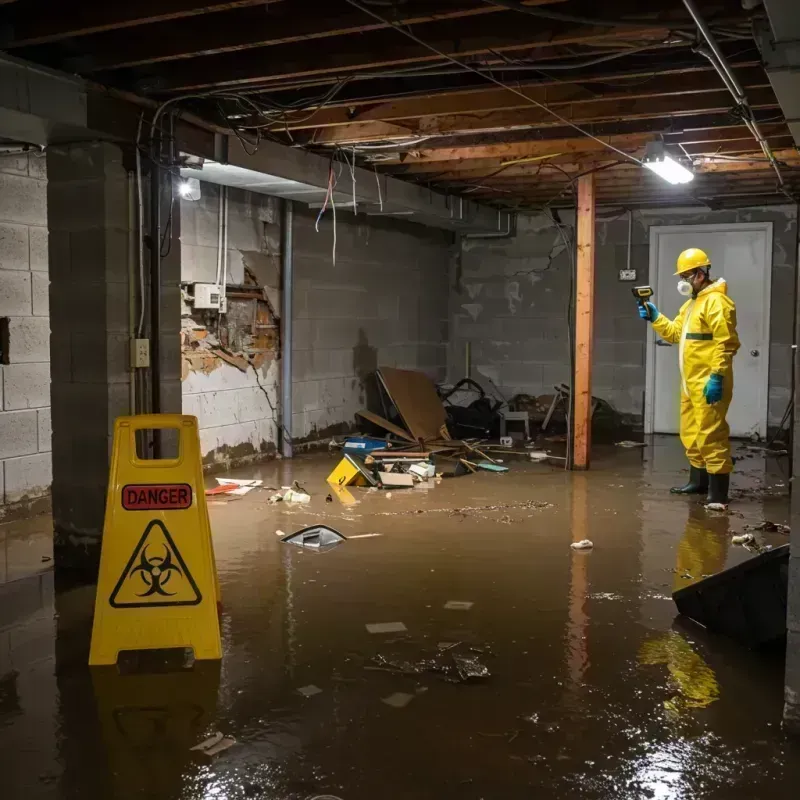 Flooded Basement Electrical Hazard in Lovington, IL Property